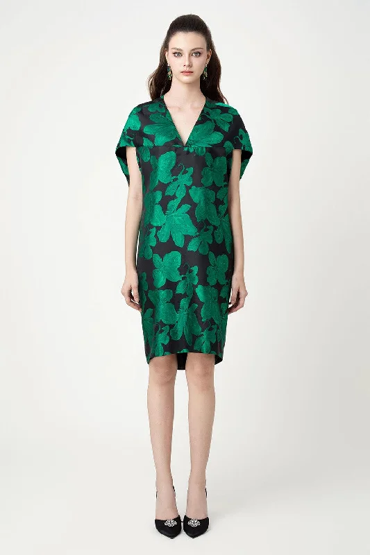 Quick - Dry Casual Dresses for Travel and Outdoor Use Matteo Tunic V-Neck Brocade Knee-length Dress Quick - Dry Casual Dresses for Travel and Outdoor Use Matteo Tunic V-Neck Brocade Knee-length Dress