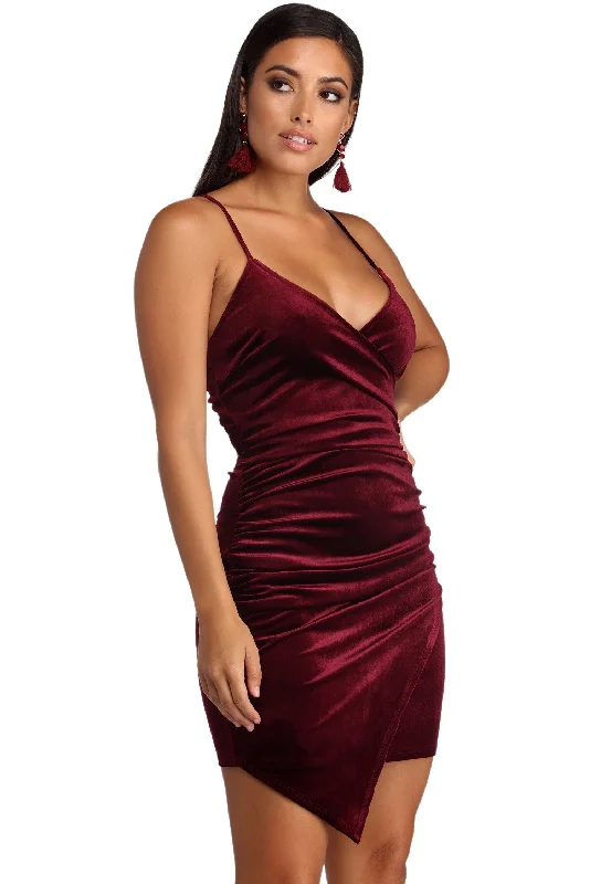 Mini dresses with geometric prints for a modern aesthetic Guilty Pleasure Velvet Dress