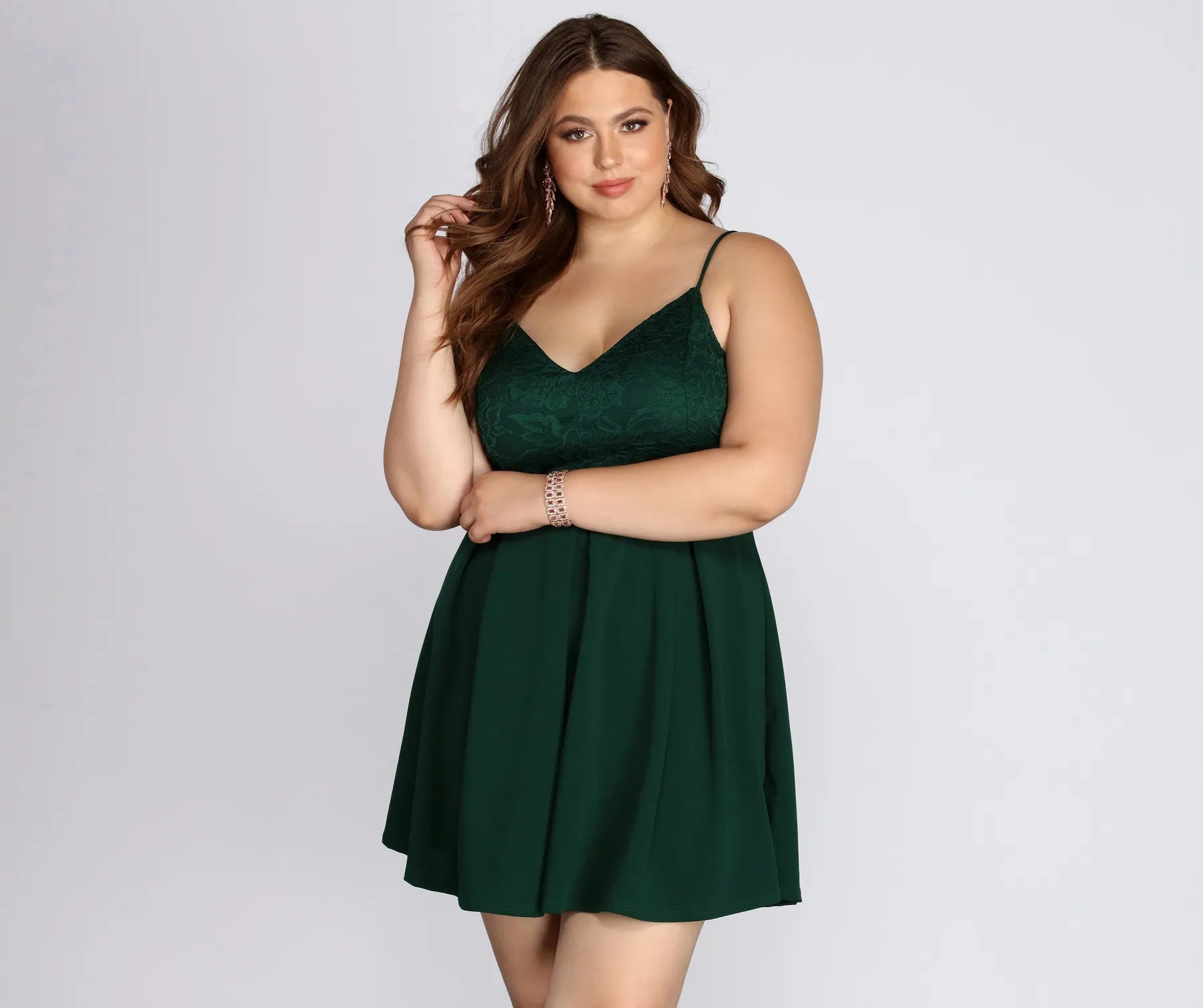 Sequined mini dresses for New Year's Eve Plus Lace Appeal Skater Dress