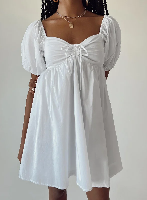 Leather mini dresses for a edgy style Lillien Mini Dress White