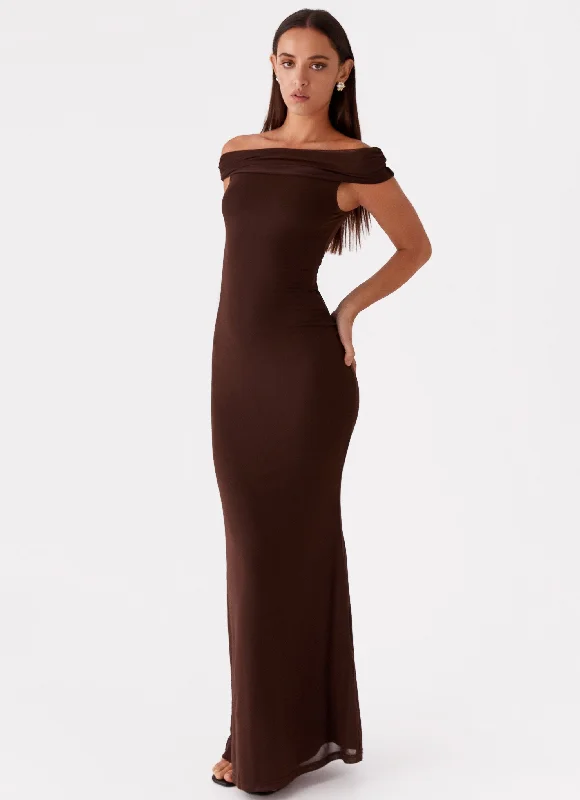 Glittery Casual Dresses for a Sparkly Effect​ Marilyn Maxi Dress - Chocolate
