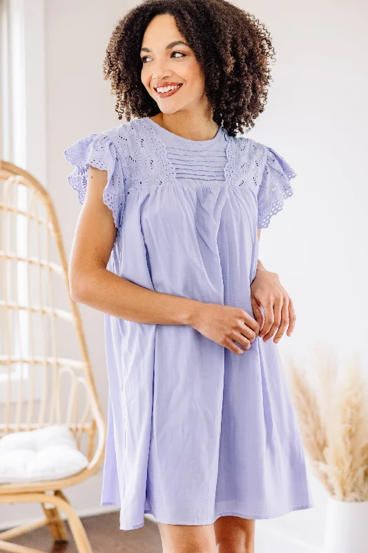 Quick - Dry Casual Dresses for Travel and Outdoor Use Chic Instincts Lavender Purple Babydoll Dress Quick - Dry Casual Dresses for Travel and Outdoor Use Chic Instincts Lavender Purple Babydoll Dress