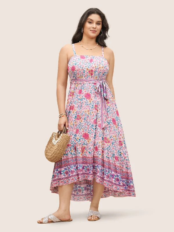 Maternity Casual Dresses for Pregnant Women Floral Elastic Waist Patchwork Cami Dress Maternity Casual Dresses for Pregnant Women Floral Elastic Waist Patchwork Cami Dress