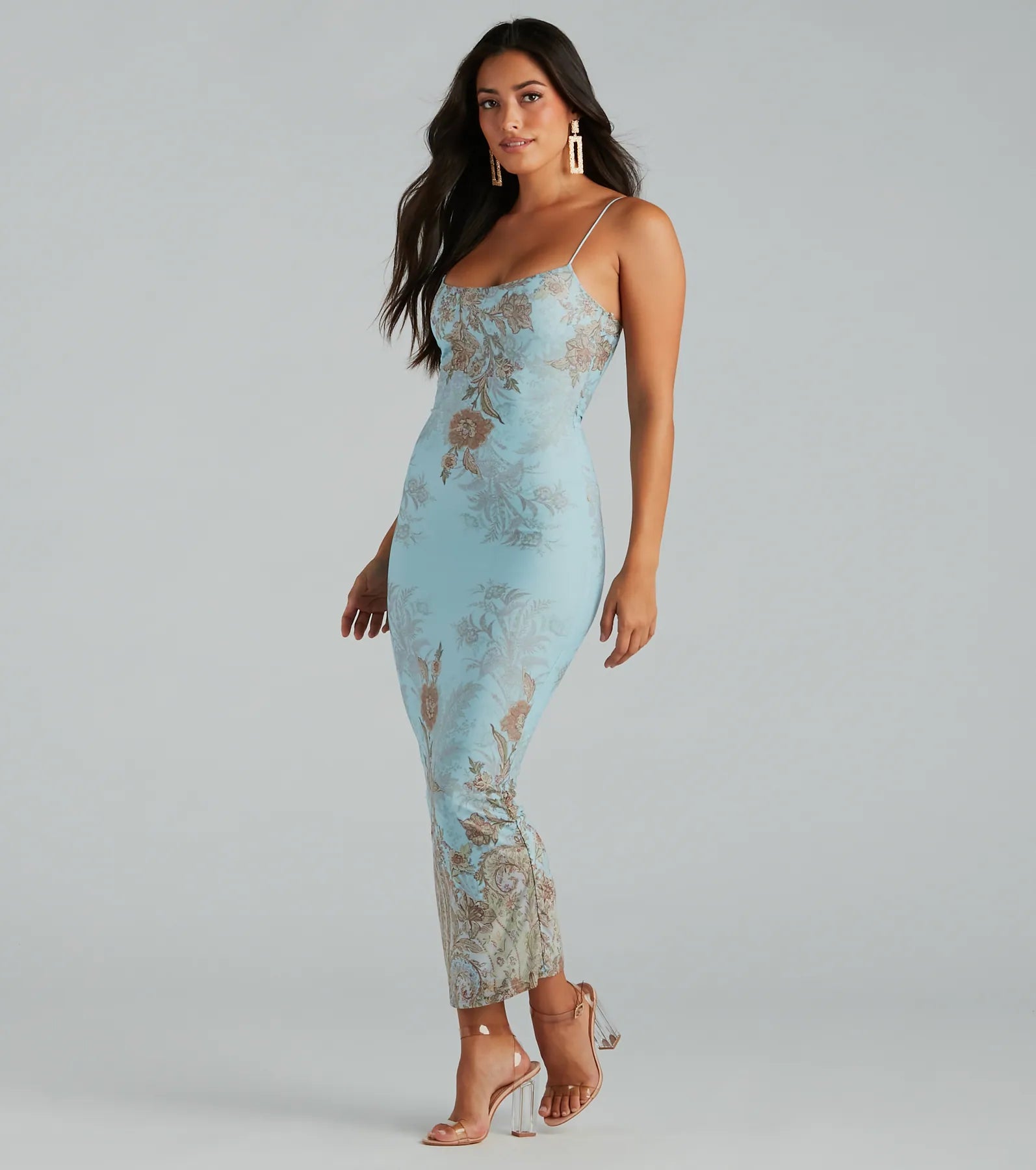 Midi Casual Dresses in Trendy Patterns​ Saint Tropez Chic Floral Mesh Maxi Dress
