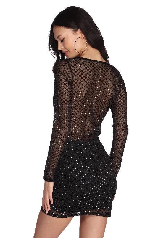 Strapless mini dresses for a beach vacation A Complete Mesh Mini Dress