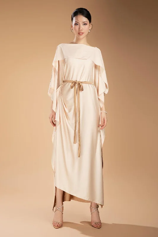 Petite - Sized Casual Dresses for Smaller Frames Pacheco Straight Boat Neck Silk Blend Ankle Length Dress Petite - Sized Casual Dresses for Smaller Frames Pacheco Straight Boat Neck Silk Blend Ankle Length Dress