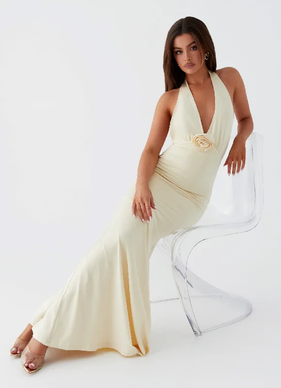 Metallic - Accented Casual Dresses for a Shiny Finish​ Eliza Rose Maxi Dress - Yellow