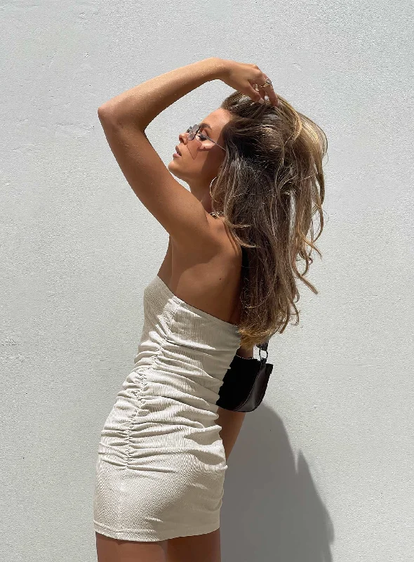 Mini dresses with mesh panels for a sexy and trendy look Twiggy Mini Dress Beige