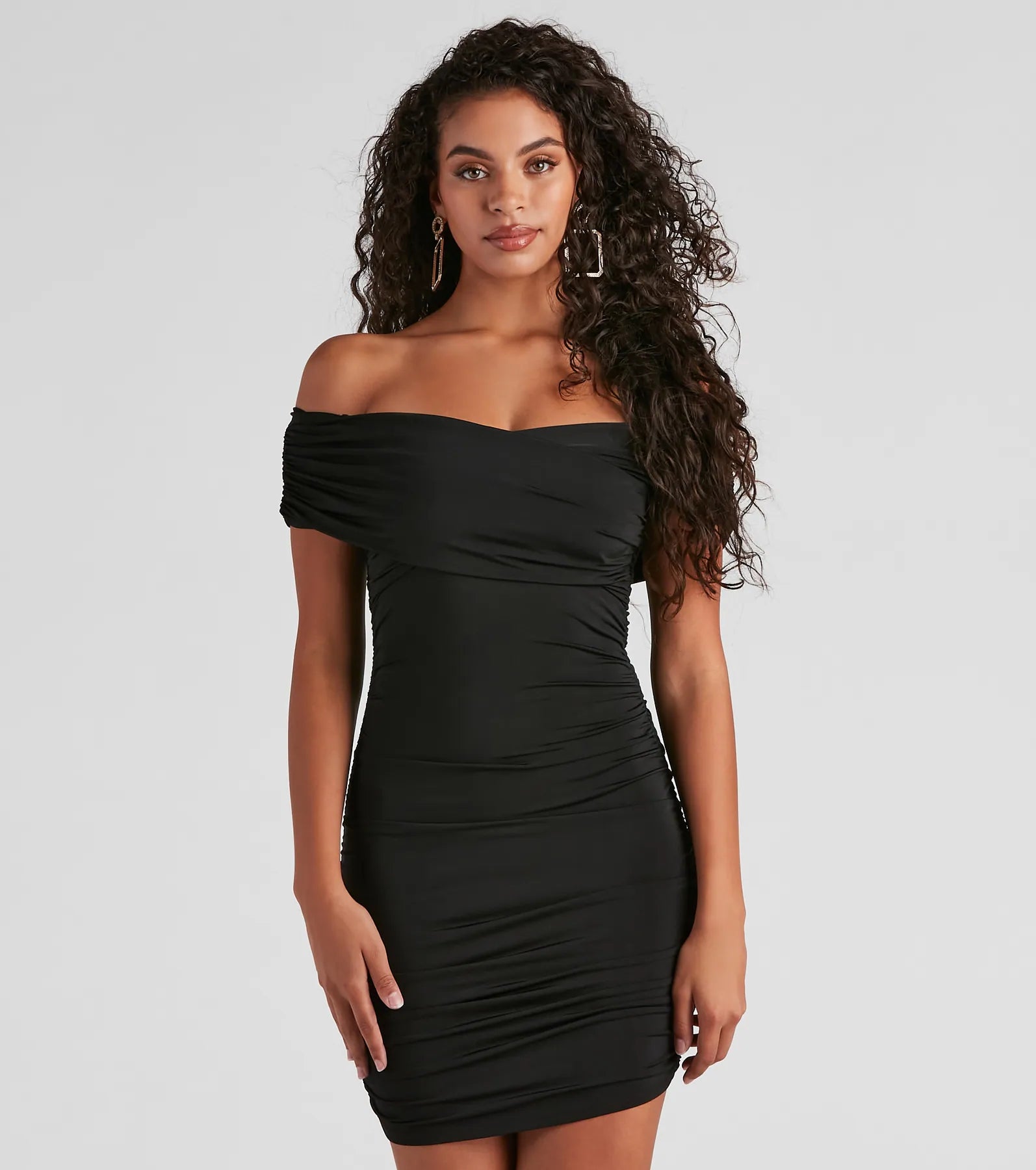 Mini dresses with one - shoulder designs Alluring And Chic Off-The-Shoulder Mini Dress