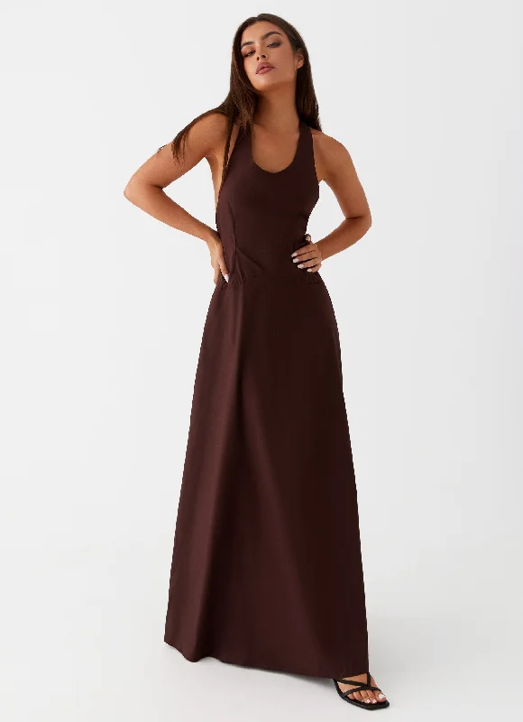 Wrap - Style Casual Dresses for Easy Wear​ Vestige Maxi Dress - Chocolate