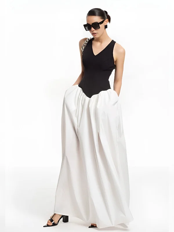 Hat - Friendly Casual Dresses for Outdoor Outfits Semi-Sheer Color Block Panel Pockets Dress Hat - Friendly Casual Dresses for Outdoor Outfits Semi-Sheer Color Block Panel Pockets Dress
