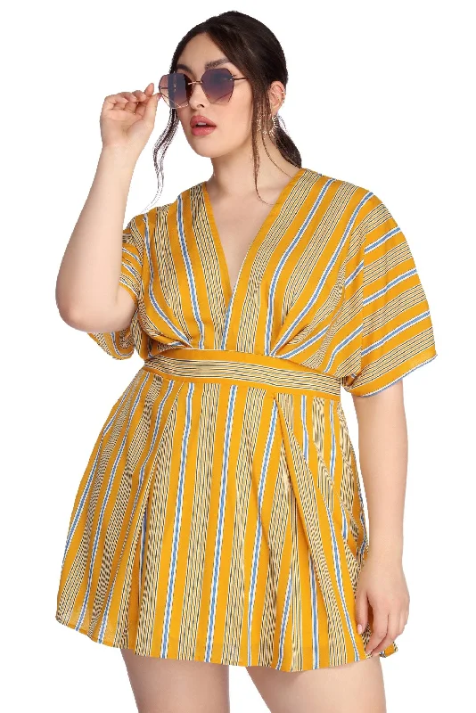 Mini dresses with wrap - around styles Plus Stripe Stunner Mini Dress