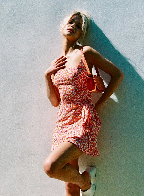 Mini dresses with button - down fronts Cottage Hill Mini Dress Pink Floral