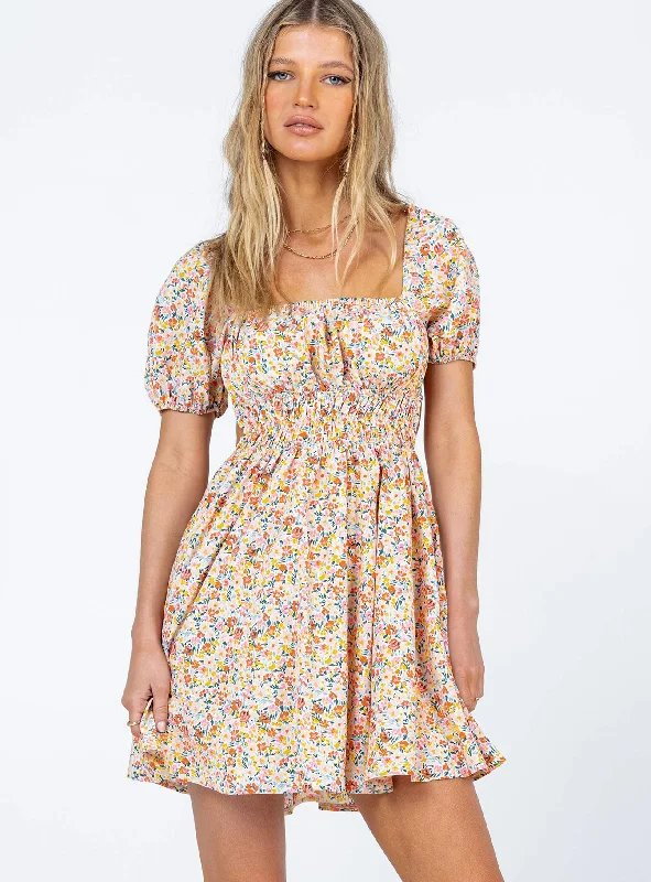 Strapless mini dresses for a beach vacation Lillian Mini Dress Multi Floral
