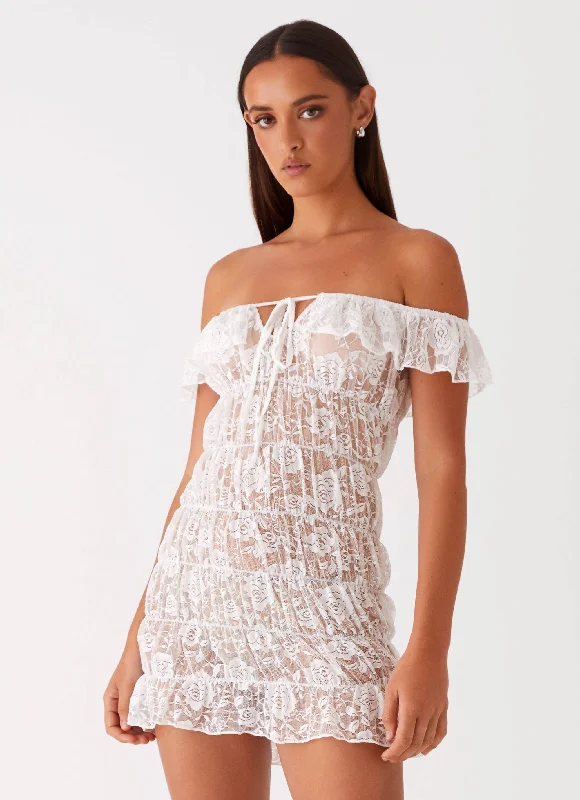 Maternity Casual Dresses for Pregnant Women​ Kathy Ruched Mini Dress - White
