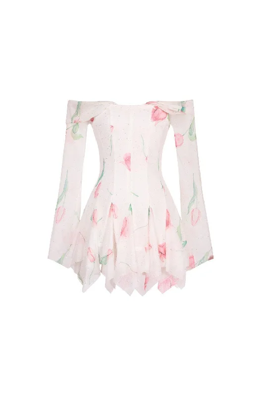 Tie - Dye Casual Dresses for a Retro Style The Dew Drop Waist Off-Shoulder Spandex Mini Dress Tie - Dye Casual Dresses for a Retro Style The Dew Drop Waist Off-Shoulder Spandex Mini Dress