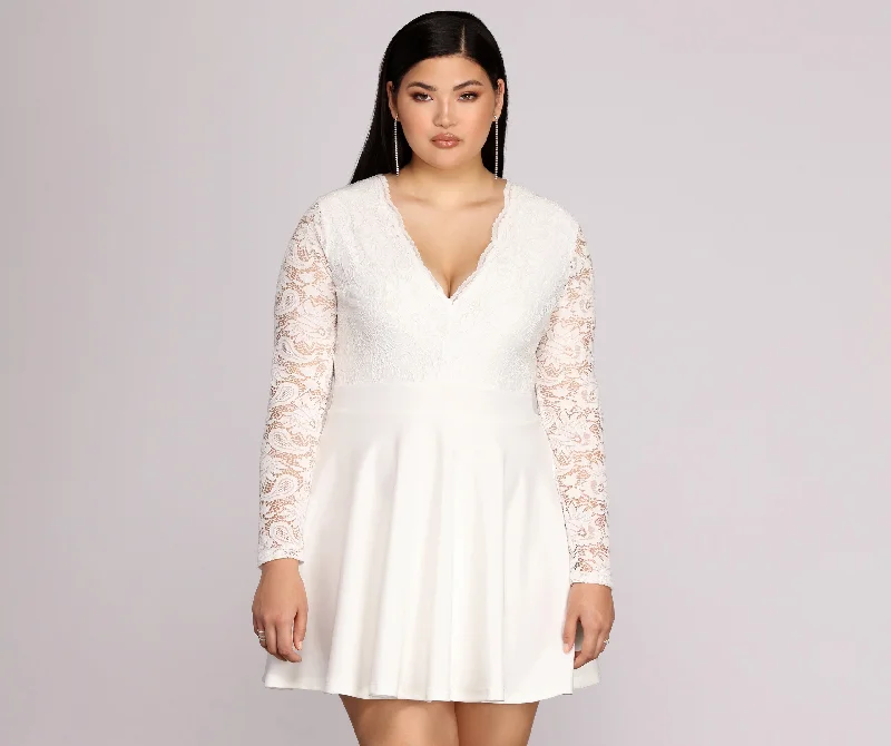 Satin mini dresses for a luxurious feel Plus La La Lace Dress