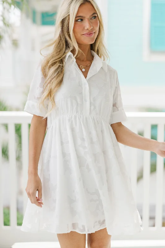 Hypoallergenic Casual Dresses for Sensitive Skin Nice Touch White Lace Babydoll Dress Hypoallergenic Casual Dresses for Sensitive Skin Nice Touch White Lace Babydoll Dress