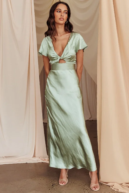 Office - Appropriate Casual Dresses with a Professional Edge Irena Twist Bust Short Sleeve Dress Sage Office - Appropriate Casual Dresses with a Professional Edge Irena Twist Bust Short Sleeve Dress Sage