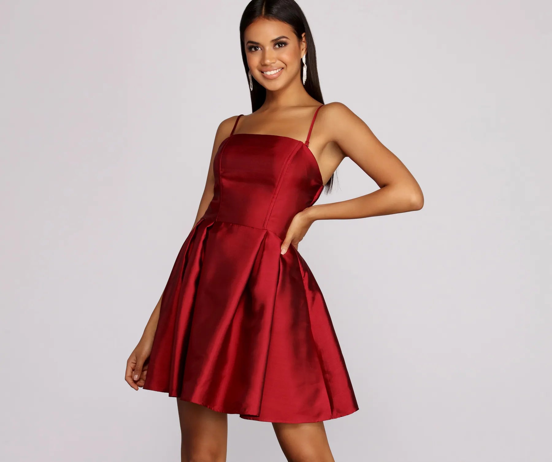 Denim mini dresses with distressed details Rebecca Party Pleated Dress