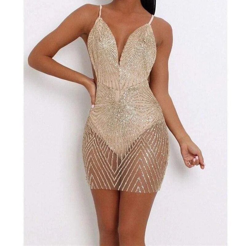 Mini dresses with polka dot patterns FashionSierra - Evening Party Club Backless Short Mini Dress