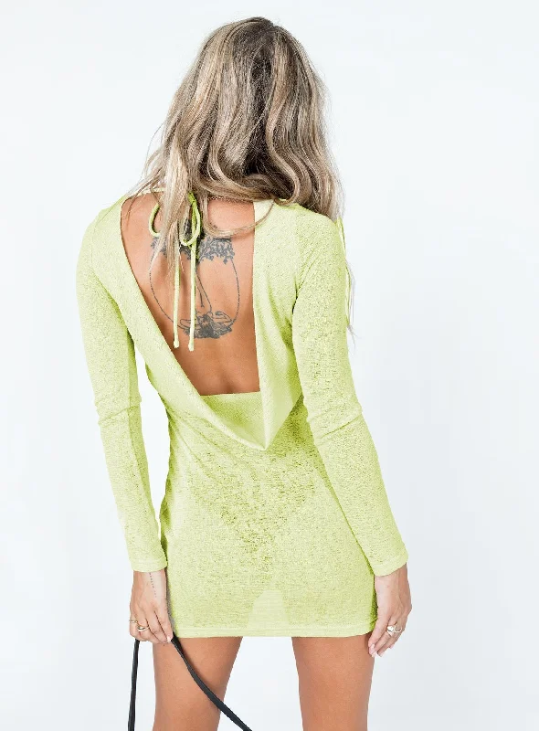 Mini dresses with high - low hems for a modern twist Tallie Knit Mini Dress Green