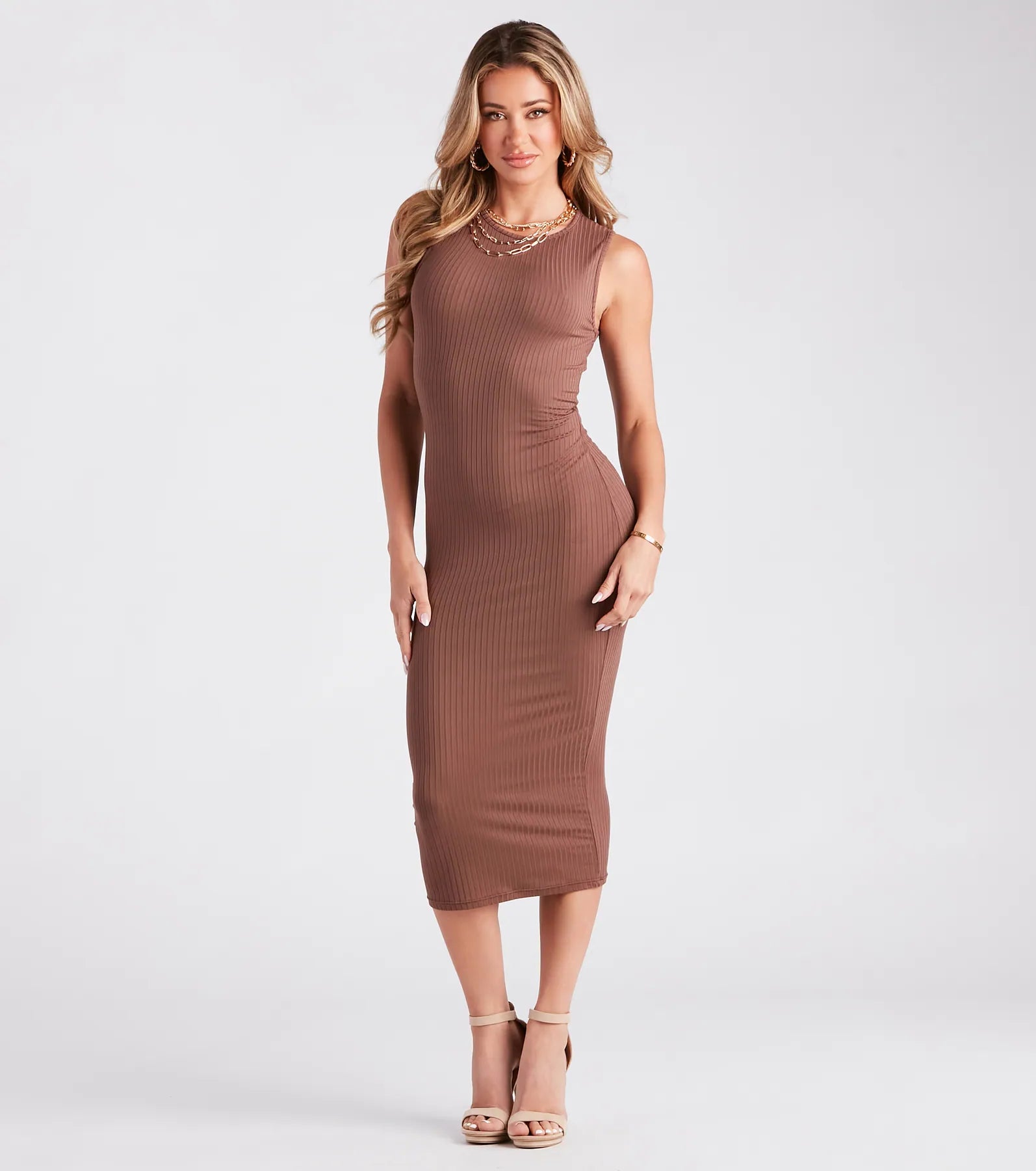 Crochet Casual Dresses for a Handmade Appeal​ Caught In The Midi Crew Neck Tank Dress