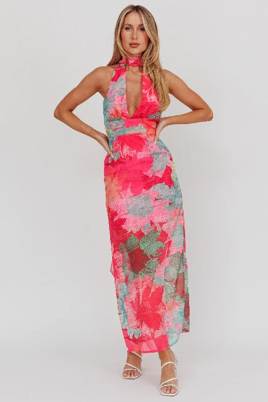 Baby Girl Casual Dresses for a Sweet Look Cipriana Backless Halter Maxi Dress Floral Fuchsia Baby Girl Casual Dresses for a Sweet Look Cipriana Backless Halter Maxi Dress Floral Fuchsia