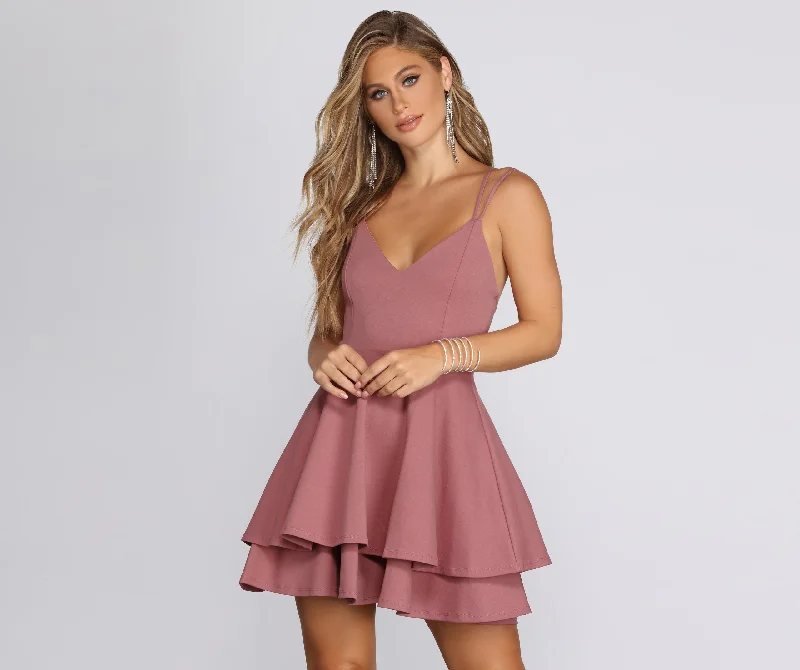 Mini dresses with spaghetti straps for a delicate look Layer Cake X-Back Skater Dress