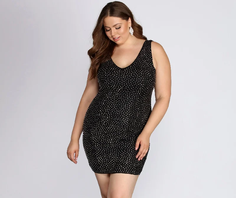 Plaid mini dresses for fall fashion Plus Allegra Studded Cocktail Dress