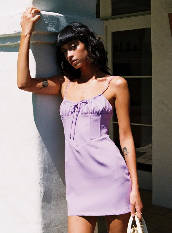 Mini dresses with empire waists for a flattering fit Unforgettable Mini Dress Purple