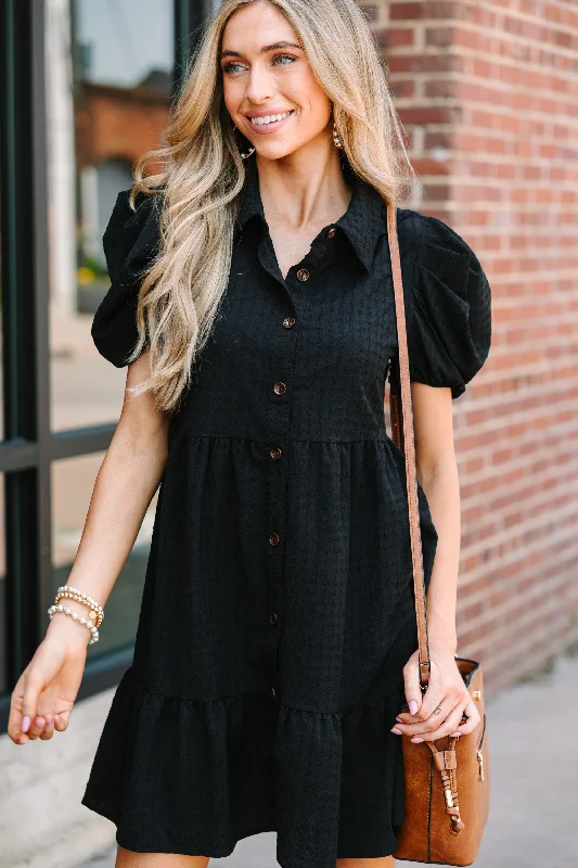 Upcycled Casual Dresses for an Eco - Conscious Choice Feeling Confident Black Babydoll Dress Upcycled Casual Dresses for an Eco - Conscious Choice Feeling Confident Black Babydoll Dress