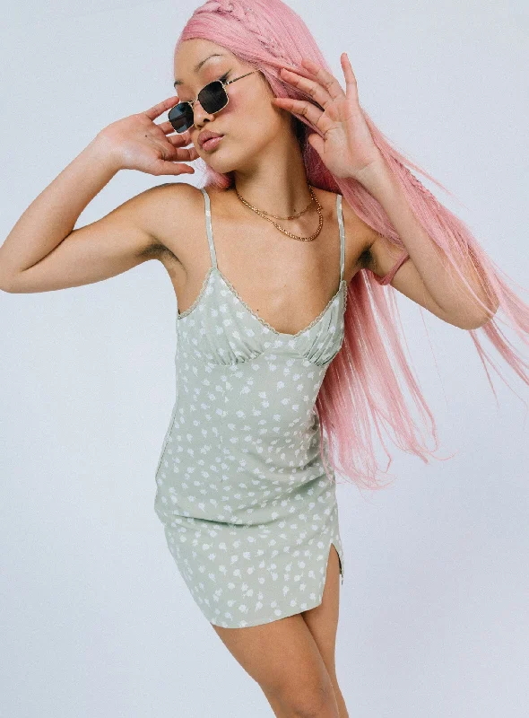 Polyester mini dresses for easy care Remia Mini Dress Green