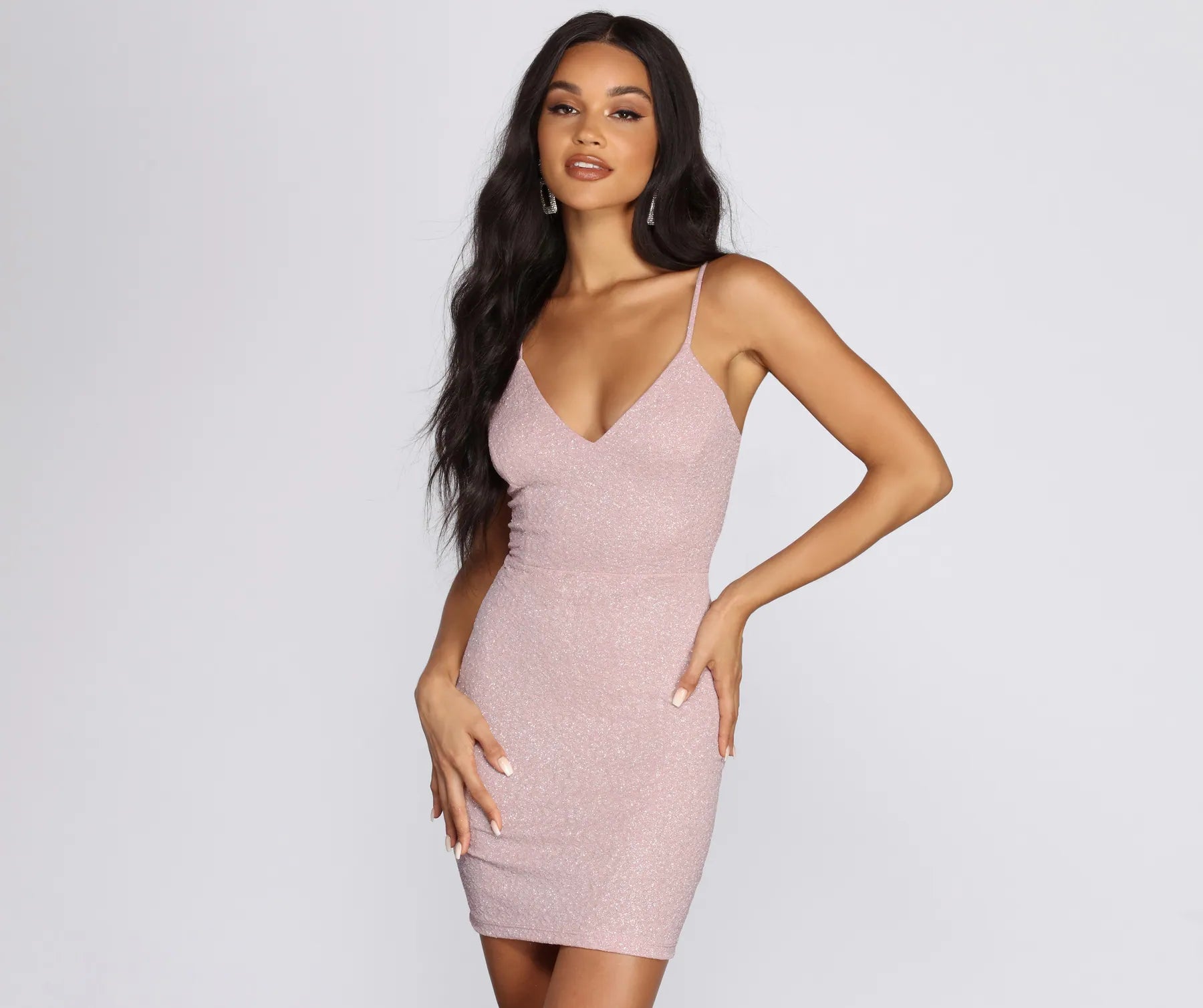 Mini dresses with off - the - shoulder styles Glitter Babe Mini Dress