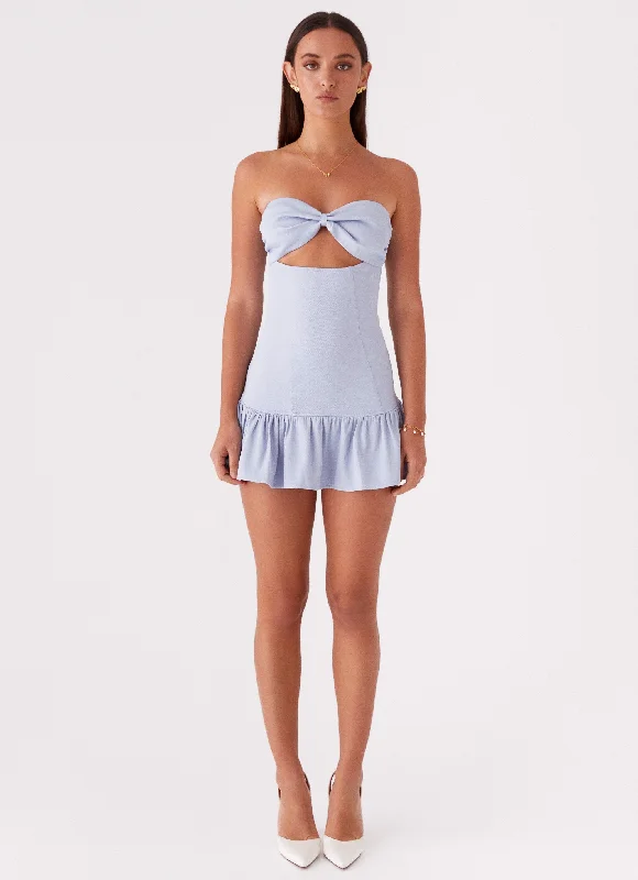 Denim - Patchwork Casual Dresses for a Unique Design​ Gigi Frill Mini Dress - Blue