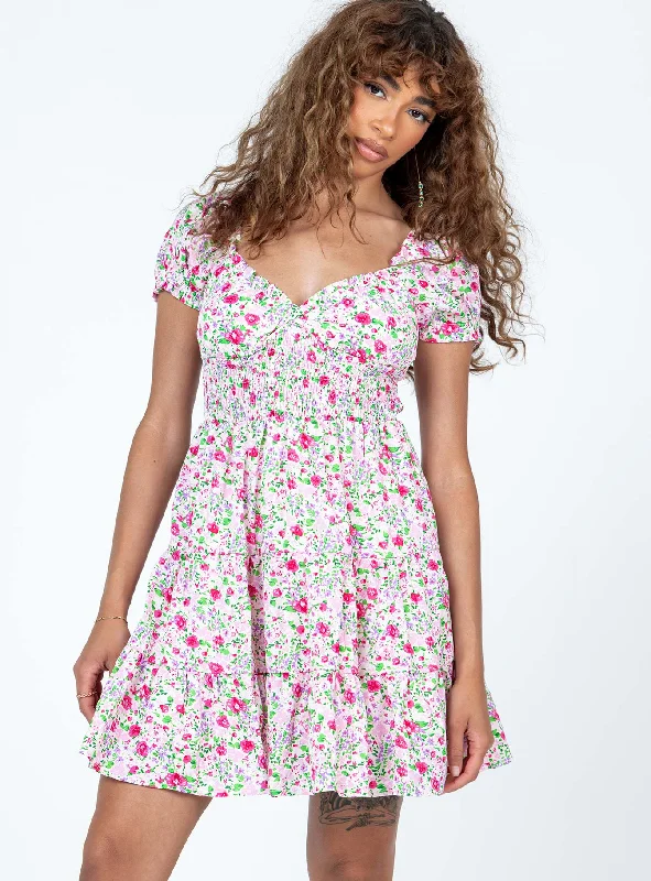 Mini dresses with pleated skirts for a classic look Daniela Mini Dress Floral
