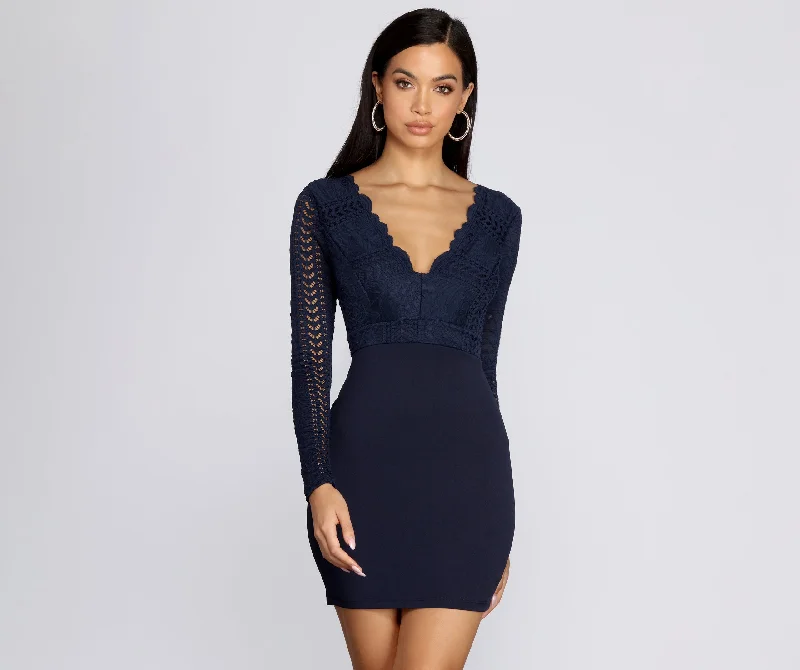 Mini dresses with polka dot patterns In Love In Lace Crochet Dress