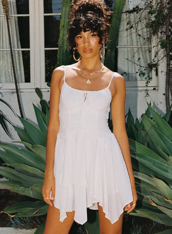 Mini dresses with criss - cross backs for a flirty look Barrett Mini Dress White