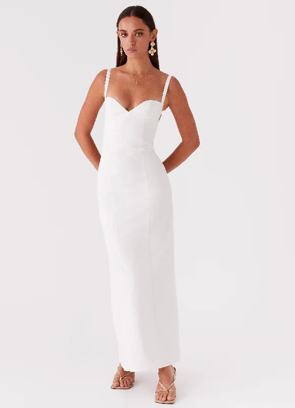 Rayon Casual Dresses for a Soft Feel​ Naomi Backless Maxi Dress - Off White