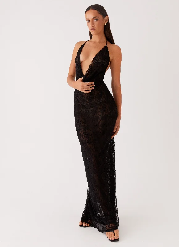 Dry - Clean - Only Casual Dresses for Delicate Fabrics Champagne Coastline Maxi Dress - Black Dry - Clean - Only Casual Dresses for Delicate Fabrics Champagne Coastline Maxi Dress - Black