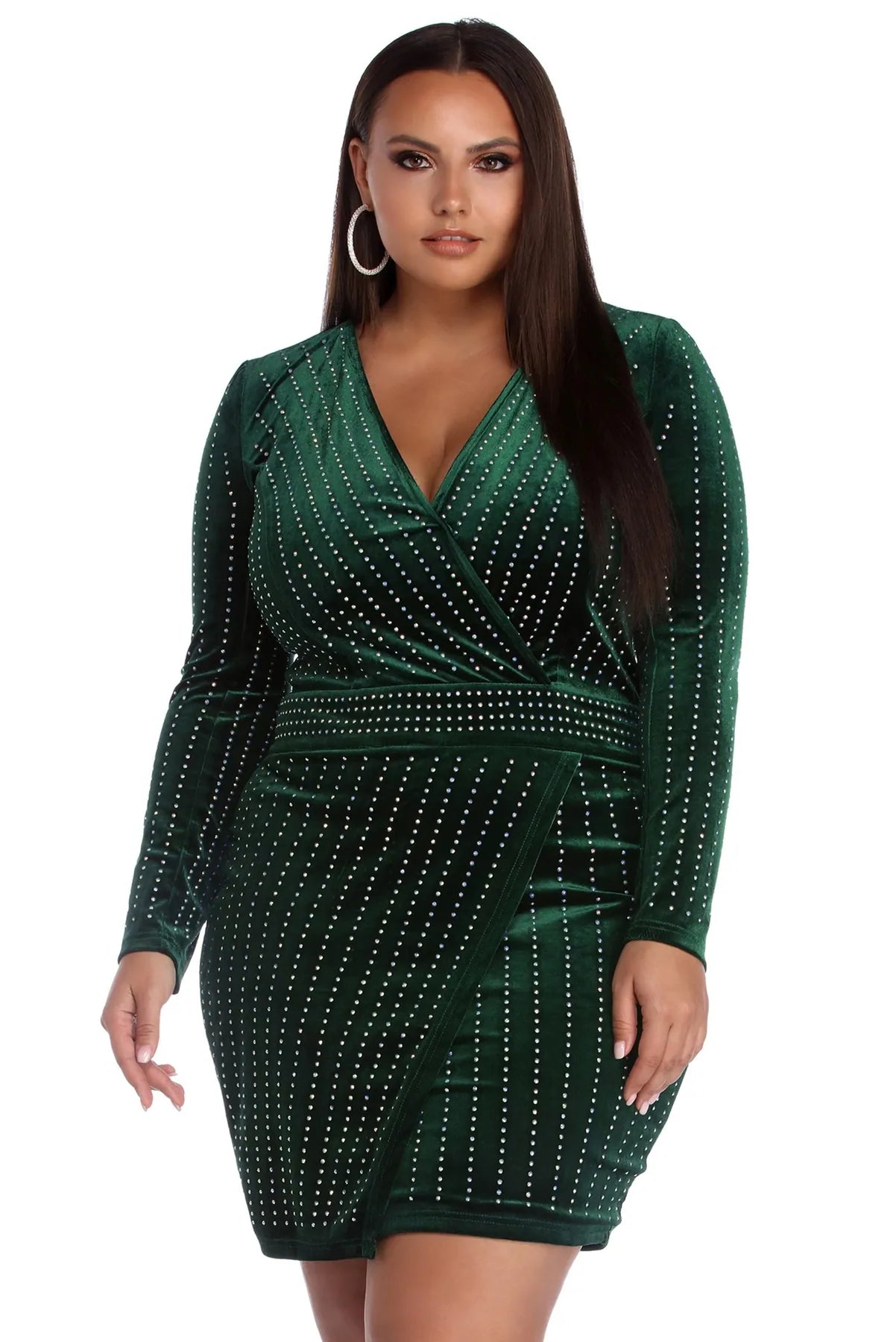 Mini dresses with tassel accents for a fun touch Plus Cassie Velvet Wrap Dress