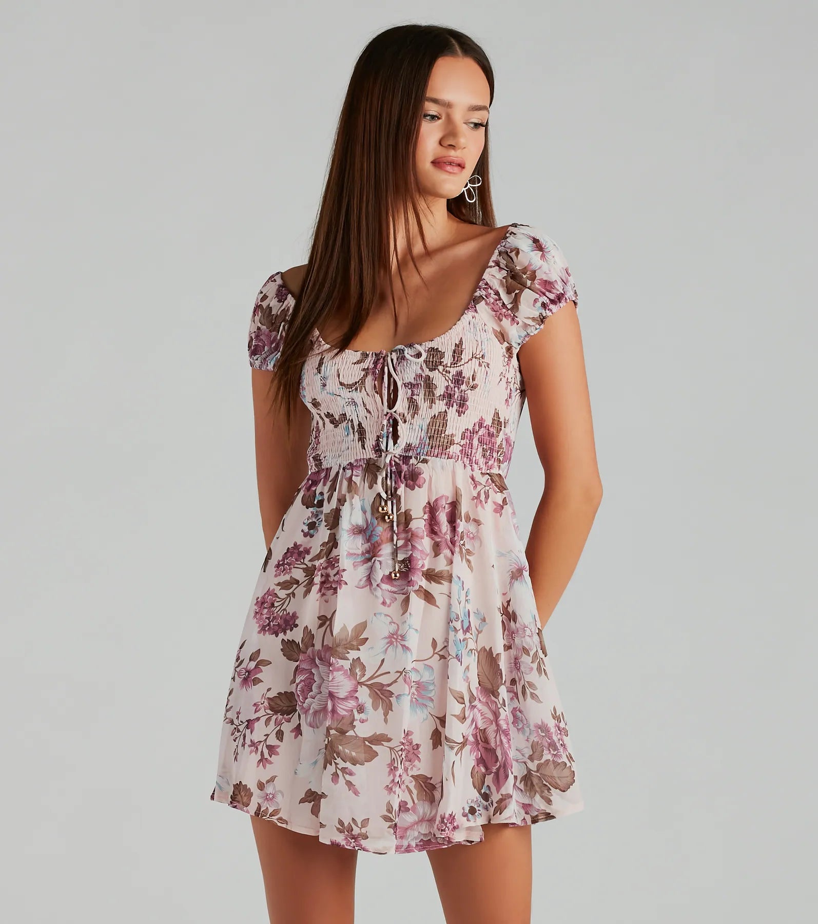 Wrap - Style Casual Dresses for Easy Wear​ Obsessed With Floral Chiffon Skater Dress