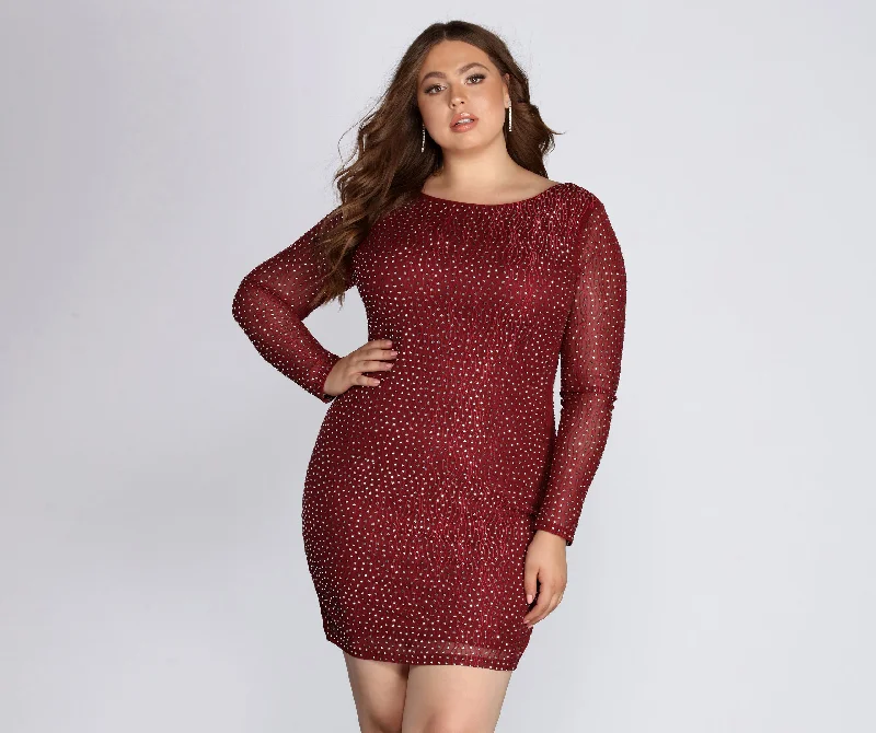 Mini dresses with belted waists for a defined silhouette Plus Set In Heat Stone Dress
