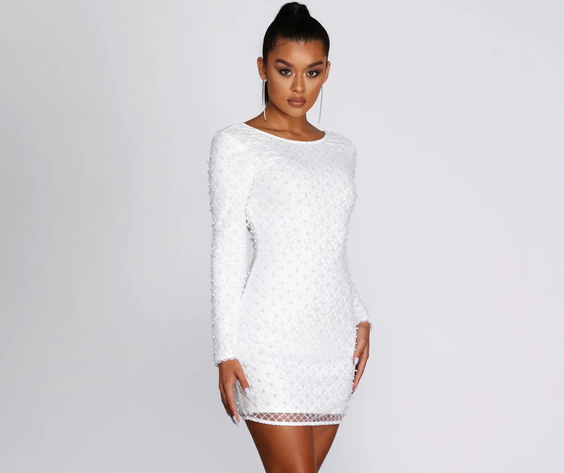 Mini dresses with side slits for a sexy appeal Nadine Glitz And Pearls Dress
