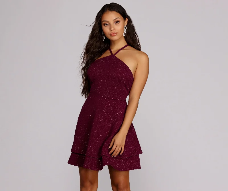 Animal print mini dresses for a bold statement Living For The Glam Glitter Dress