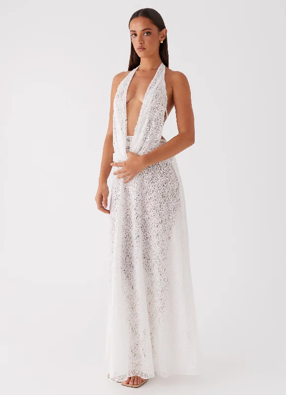 Concert - Wear Casual Dresses with a Fun Style​ Elysia Lace Maxi Dress - White