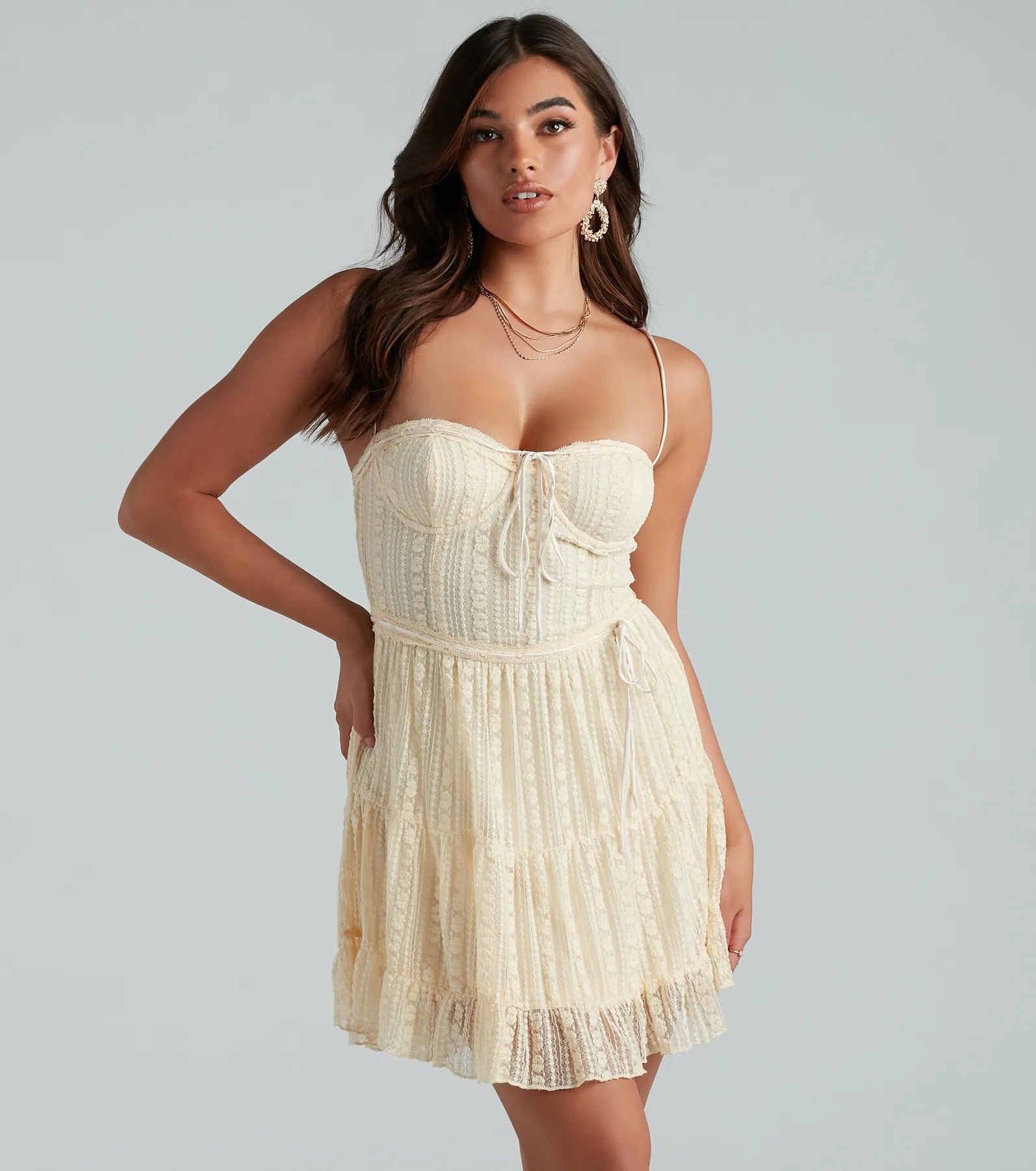 Weekend - Wear Casual Dresses for a Laid - Back Look Something Special Lace Satin Tie Skater Dress Weekend - Wear Casual Dresses for a Laid - Back Look Something Special Lace Satin Tie Skater Dress