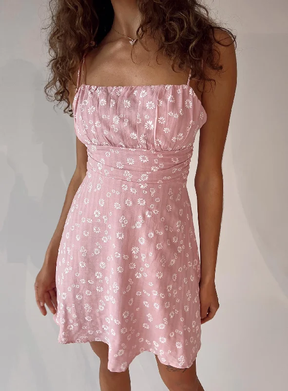 Mini dresses with cut - out details for a trendy look Chyla Mini Dress Pink