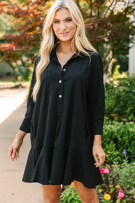 Toddler Casual Dresses in Soft Fabrics​ It's A Brand New Day Black Dress