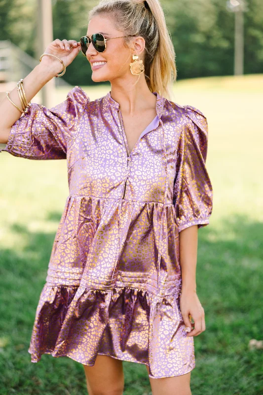 Sleeveless Casual Dresses for Warm Weather Lead You Home Lavender Purple Leopard Babydoll Dress Sleeveless Casual Dresses for Warm Weather Lead You Home Lavender Purple Leopard Babydoll Dress